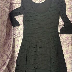 Miss Sixty Elegant Black Eyelet Dress